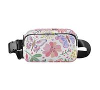 Women Men Crossbody Passport Bag Fashionable Small Waist Pack Crossbody Bag with Adjustable Strap for Cycling Hiking Gym, Summer Meadow Seamless Flower, Summer Meadow Seamless Flower, One Size