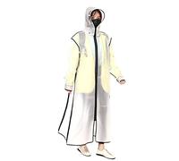 YOUCAI Women Men Extra Long Rain Jacket Rain Poncho with Full Zipper,Multifunctional Waterproof Reusable Solid Color Rain Coat Perfect for Camping/Festivals/Hiking/Cycling White XXL