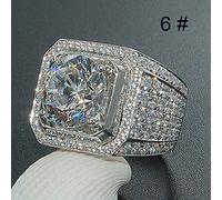 Women Men Fashion Jewelry Accessories Brilliant Natural White Sapphire Di Chunky Rings for Women Colorful (Silver, One Size)
