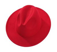 Women Men Fedora Hat Wide Brim Felt Panama Cap Jazz Hat for Dress-up/Themed Costume Party/Cosplay Accessory (A-Red, M)