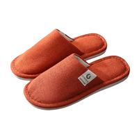 Women Men House Slippers Autumn Plain Basic Cotton Slippers Soft Cozy Memory Foam Slipper Lightweight Slip On Flat Slides for Indoor Bedroom Hotel (Orange, 40)