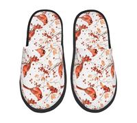 Women Men House Slippers Branch Cardinal Print Ladies House Slippers Casual Winter Women'S Slipper, For Hotel, Travel, Home, L