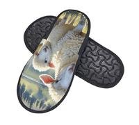 Women Men House Slippers Sheeps Watercolor Furry Slippers Lightweight Comfy Shoes For Indoor Outdoor, For Hotel, Home, Travel, M
