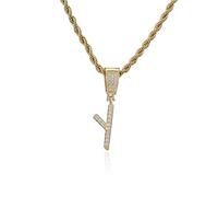 Women Men Initial Chain Zircon Necklace 26 Capital Letter Pendants Unisex Fashion Personality Jewelry 45cm Double Twist Chain