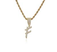 Women Men Initial Chain Zircon Necklace 26 Capital Letter Pendants Unisex Fashion Personality Jewelry 45cm Double Twist Chain