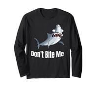 Women Men Kids Shark Shirt Don't Bite Me Funny Cute Shark Long Sleeve T-Shirt