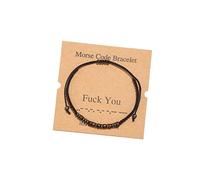 Women Men Morse Code Stretch String Bracelets Silk Beaded Morse Code Wrap Strand Bracelet Adjustable Funny Inspirational Jewelry Gifts for Mom Daughter Sister Best Friend, [Adjustable], Metal, No Gem