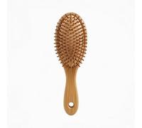 Women Men Natural Bamboo Hair Brush with Air Cushion, Scalp Massage Hairbrush with Hang Hole Bamboo Paddle for All Hair Types (Large)