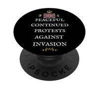 WOMEN MEN PATRIOTIC BRITISH PRIDE SUPPORTER AGAINST INVASION PopSockets Adhesive PopGrip