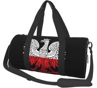 Women Men Polish Flag White Eagle Round Duffel Weekender Bag Travel Bag