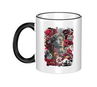 Women Men Q*u*e*e*n*s-Rock Band of The Stone Age Music Ceramic Coffee Mug Funny Adult Ceramic Coffee Cup Humor Black Handle Tea Cups Personalized Design for Coworker Mom Dad 11OZ Coffe Mug