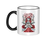 Women Men Q*u*e*e*n*s-Rock Band of The Stone Age Music Ceramic Coffee Mug Funny Adult Ceramic Coffee Cup Humor Black Handle Tea Cups Personalized Design for Coworker Mom Dad 11OZ Coffe Mug