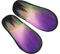 Women Men Slippers Turtle Multicolored Northern Light House Slippers Washable Bedroom Slipper Comfort Plush Indoor Shoes For Guest Travel Outdoor M