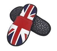Women Men Slippers Union Jack British Flag House Slippers Plush Fleece Lined Bedroom Slippers Comfort Plush Indoor Shoes For Spa Party Travel L