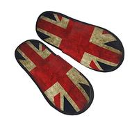 Women Men Slippers Vintage Union Jack British Flag House Shoes Washable House Slippers Fluffy Bedroom Slippers For Party Spa Travel L