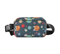 Women Men Teenagers Belt Bag Travel Wallet Stylish Multipurpose Waist Bag Fanny Pack with Adjustable Strap for Shopping Sports Work, Cartoon Space Pattern Rockets, Cartoon Space Pattern Rockets, One
