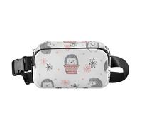 Women Men Teens Crossbody Passport Bag Stylish Waterproof Fanny Pack Waist Bag with Adjustable Strap for Shopping Sports Work, Cute Watercolor Hedgehogs, Cute Watercolor Hedgehogs, One Size