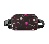 Women Men Teens Sling Chest Bag Stylish Multipurpose Fanny Pack Waist Bag with Adjustable Strap for Travel Vacation Running, Valentine's Day Eiffel Tower Sweet Kitten Hearts, Valentine's Day Eiffel