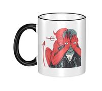 Women Men The Stone Age Rock Band Ceramic Coffee Mug Funny Adult Ceramic Coffee Cup Humor Black Handle Tea Cups Personalized Design for Coworker Mom Dad 11OZ Coffe Mug