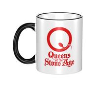 Women Men The Stone Age Rock Band Ceramic Coffee Mug Funny Adult Ceramic Coffee Cup Humor Black Handle Tea Cups Personalized Design for Coworker Mom Dad 11OZ Coffe Mug