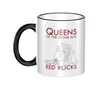 Women Men The Stone Age Rock Band Ceramic Coffee Mug Funny Adult Ceramic Coffee Cup Humor Black Handle Tea Cups Personalized Design for Coworker Mom Dad 11OZ Coffe Mug