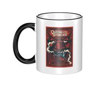 Women Men The Stone Age Rock Band Ceramic Coffee Mug Funny Adult Ceramic Coffee Cup Humor Black Handle Tea Cups Personalized Design for Coworker Mom Dad 11OZ Coffe Mug