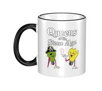 Women Men The Stone Age Rock Band Ceramic Coffee Mug Funny Adult Ceramic Coffee Cup Humor Black Handle Tea Cups Personalized Design for Coworker Mom Dad 11OZ Coffe Mug