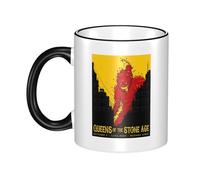 Women Men The Stone Age Rock Band Ceramic Coffee Mug Funny Adult Ceramic Coffee Cup Humor Black Handle Tea Cups Personalized Design for Coworker Mom Dad 11OZ Coffe Mug