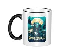Women Men The Stone Age Rock Band Ceramic Coffee Mug Funny Adult Ceramic Coffee Cup Humor Black Handle Tea Cups Personalized Design for Coworker Mom Dad 11OZ Coffe Mug