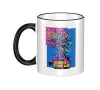 Women Men The Stone Age Rock Band Ceramic Coffee Mug Funny Adult Ceramic Coffee Cup Humor Black Handle Tea Cups Personalized Design for Coworker Mom Dad 11OZ Coffe Mug