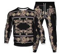 Women/Men Tracksuit Set Luxury Golden Chain 3D Printed Sweatshirt and Joggers 2 Piece Set Casual Sportswear Outfit