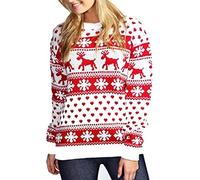 Women Men Various Styles Unisex Christmas Pullover 3D Xmas Knitted Novelty Jumper (Snowflakes Cream, 16-18)
