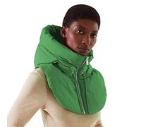 Women Men Winter Detachable Collar False Vest Sleeveless Zip Up Fake Stand Collars Hooded Mock Collar Padded Gilet Lightweight Half Vestcoat Collar Hood for Unisex Green