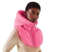 Women Men Winter Detachable Collar False Vest Sleeveless Zip Up Fake Stand Collars Hooded Mock Collar Padded Gilet Lightweight Half Vestcoat for Unisex Hot Pink
