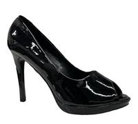 Women Mens Drag Queen Crossdresser PEEP Toe High Heel Platform Court Shoe Large Size 9 10 11 12 (Black Patent, UK Footwear Size System, Adult, Men, Numeric, Medium, 11)