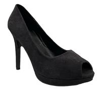 Women Mens Drag Queen Crossdresser PEEP Toe High Heel Platform Court Shoe Large Size 9 10 11 12 (Black Suede, UK Footwear Size System, Adult, Men, Numeric, Medium, 10)