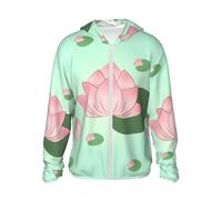 Women & Men's Sun Shirts UPF 50 / Lotus Flowers Waiting to Bloom Print Light Sun Protection Hoodie, Outdoor Athletic Jacket, Black, S