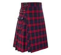 Women Men's Wedding Kilt Traditional Scottish Plaid Kilt Tartan Utility Kilt Military Wedding Utility Kilts Gothic Punk Scottish Festival Kilt (Red, 2XL)