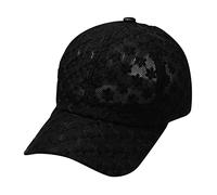 Women Mesh Floral Breathable Korean Version Lace Cap Fashion Casual Hollow Flower Baseball Cap Sun Shading Visor Sunscreen for Unisex Black