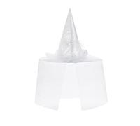 Women Mesh Halloween Vampire Witch Hat Spider Feather Flower Wizard Hat Lace Veil Vintage Gathic Costume For Party Cosplay Dress Up (A-03, 48cm*36cm)