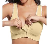 Women Mesh Hollow-out Breathable Underwear Wireless Front Closure Thin Sports Yoga Bra, Comfortable Support for Workout and Active Wear, Seamless Design