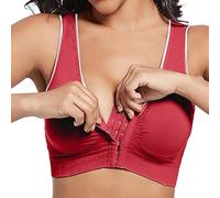 Women Mesh Hollow-out Breathable Underwear Wireless Front Closure Thin Sports Yoga Bra, Comfortable Support for Workout and Active Wear, Seamless Design