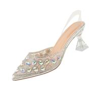 Women Mesh Loafers Platform Shoes Clearance,Ladies Fashion Casual Versatile Rhinestone Spring Summer Comfortable Transparent High Heels Shoe,for Office Business Party Daily Wear,UK Size 5-8.5