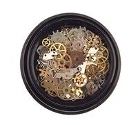 Women Metal Gear Stud Sheet Mixed Steampunk Mixed Pattern Ultra-Thin 3D Punk Time Gears Nail Studs Nail Art Foil Stickers Decal Manicure DIY Beauty Makeup Fascinating Decorations()