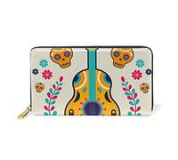 Women Mexico Skull Guitar Wallet Real Leather Purse for Phone Girl Men