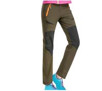 Women Mid Rise Wide Straight Leg Trousers with Pockets Lightweight Sports Stretchy Hiking Pants Quick Dry Elastic Waist Outdoor Trouser Water Resistant Active Wear
