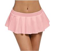 Women Mini Short Skirt Women Sexy Role Play Pleated Mini Skirt Women Skirt Sexy Mini Skirt for Beach Vacation Club Y2k Aesthetic Clothes (M) Pink