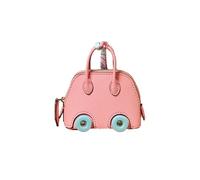 Women Mini Tote Purse Keychain, Cute Tote Bag Coin Purse Keychain, Mini Backpack Keychain Wallet PU Leather, Pink, 3.54*2.36*3.94inch