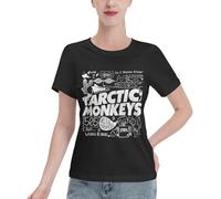 Women Monkeys Rock Band Arctic T Shirts Print Short Sleeve tee Shirt Loose Casual Cute Summer Crew Neck Blouse Simple Oversized Funny Cotton Top Tees for Daily Life Home and Travel