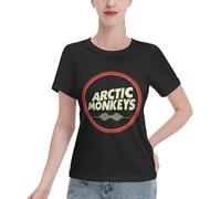 Women Monkeys Rock Band Arctic T Shirts Print Short Sleeve tee Shirt Loose Casual Cute Summer Crew Neck Blouse Simple Oversized Funny Cotton Top Tees for Daily Life Home and Travel